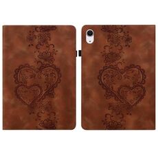 Per iPad 10.2 2021 / Air 10.5 Custodia per tablet intelligente in pelle goffrata Love Hearts (marrone)