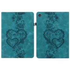 Per iPad mini 5/4/3/2/1 Custodia per tablet in pelle goffrata con cuoricini (verde)