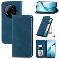 Per Xiaomi 15 Ultra Retro Skin Feel Custodia magnetica in pelle Flip Phone (blu)