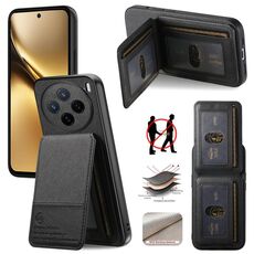 Per vivo X200 Twill Fabric Leather Vertical Flip RFID Card Bag Custodia per telefono (Nero)