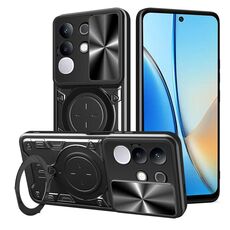 Custodia per telefono con supporto magnetico scorrevole Camshield per vivo Y29 4G CD Texture (nero)