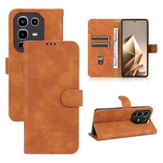 Per Infinix Note 50 Pro 4G Custodia in pelle magnetica con effetto pelle (marrone)