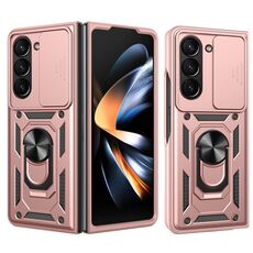 Per Samsung Galaxy Z Fold7 Custodia per fotocamera scorrevole TPU+PC (oro rosa)