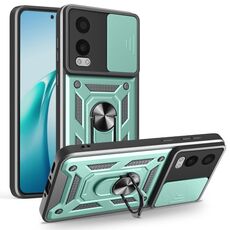 Per OnePlus Nord CE4 Lite Custodia per fotocamera scorrevole TPU Hybrid PC Phone Case (verde menta)