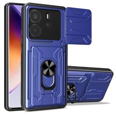 Per Redmi Note 14 4G 163,25 mm Custodia per telefono scorrevole Camshield TPU+PC con slot per schede (blu)