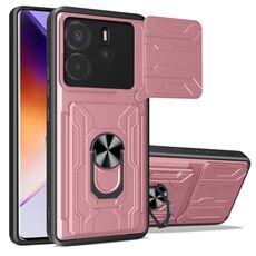 Per Redmi Note 14 4G 163,25 mm Custodia per telefono scorrevole Camshield TPU+PC con slot per schede (oro rosa)