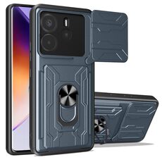 Per Redmi Note 14 4G 163,25 mm Custodia per telefono scorrevole Camshield TPU+PC con slot per schede (grigio)