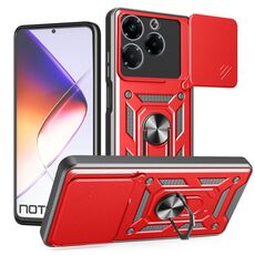 Per Infinix Note 40X 5G Custodia per fotocamera scorrevole TPU+PC (rosso)