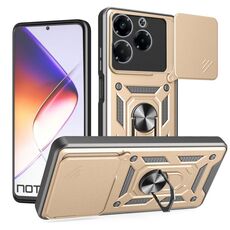 Per Infinix Note 40X 5G Custodia per fotocamera scorrevole in TPU+PC (oro)
