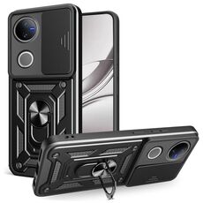 Custodia per telefono in TPU+PC con design scorrevole per fotocamera per vivo V50 5G (nera)