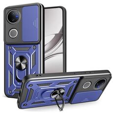 Custodia per telefono in TPU+PC con design scorrevole per fotocamera per vivo V50 5G (blu)