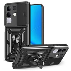 Custodia per telefono in TPU+PC con design scorrevole per fotocamera per vivo Y29 4G (nera)