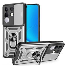 Custodia per telefono con design scorrevole per fotocamera in TPU+PC per vivo Y29 4G (argento)