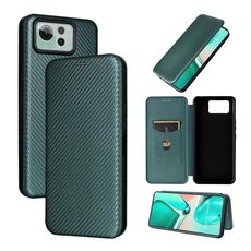 Per ASUS Zenfone 12 Ultra Custodia in pelle con texture in fibra di carbonio (verde)
