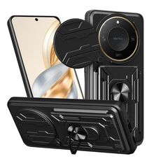 Per Honor X9c Smart Sliding Camshield TPU+PC Custodia per telefono con slot per schede (nero)