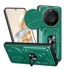 Per Honor X9c Smart Sliding Camshield TPU+PC Custodia per telefono con slot per schede (verde scuro)