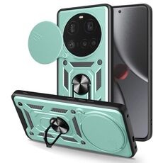 Custodia per telefono in TPU ibrido per PC con design scorrevole per fotocamera Xiaomi 15 Ultra (verde menta)