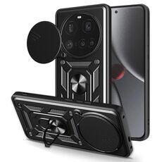 Custodia per telefono in TPU ibrido per PC con design scorrevole per fotocamera Xiaomi 15 Ultra (nero)