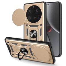 Custodia per telefono in TPU ibrido per PC con design scorrevole per fotocamera Xiaomi 15 Ultra (oro)