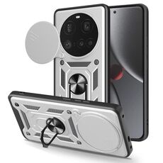 Custodia per telefono in TPU ibrido per PC con design scorrevole per fotocamera Xiaomi 15 Ultra (argento)