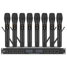 Microfono palmare UHF wireless YT8 a 8 canali per spettacoli teatrali 8 microfoni palmari