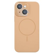 Per iPhone 14 Custodia sottile in silicone liquido MagSafe Circle (oro)
