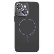 Per iPhone 14 Custodia sottile in silicone liquido MagSafe Circle (grigio grafite)