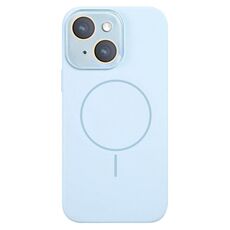 Per iPhone 14 Custodia sottile in silicone liquido MagSafe Circle (Sierra Blue)