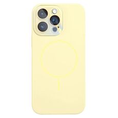 Per iPhone 15 Pro Custodia sottile in silicone liquido MagSafe Circle (giallo)