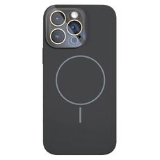 Per iPhone 15 Pro Custodia sottile in silicone liquido MagSafe Circle (grigio grafite)