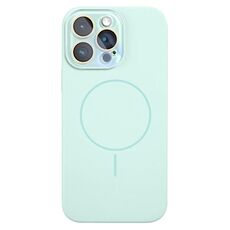 Per iPhone 15 Pro Max Custodia sottile in silicone liquido MagSafe Circle (verde smeraldo)