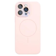 Per iPhone 15 Pro Max Custodia sottile in silicone liquido MagSafe Circle (rosa)