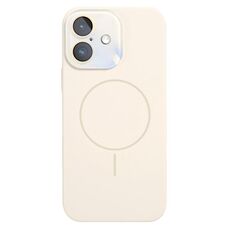 Per iPhone 16 Custodia sottile in silicone liquido MagSafe Circle (bianco antico)