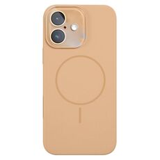 Per iPhone 16 Custodia sottile in silicone liquido MagSafe Circle (oro)