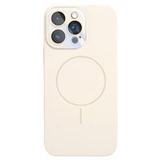 Per iPhone 16 Pro Max Custodia sottile in silicone liquido MagSafe Circle (bianco antico)