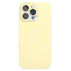 Per iPhone 16 Pro Max Custodia sottile in silicone liquido MagSafe Circle (giallo)