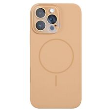 Per iPhone 16 Pro Max Custodia sottile in silicone liquido MagSafe Circle (oro)
