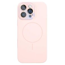 Per iPhone 16 Pro Max Custodia sottile in silicone liquido MagSafe Circle (rosa)