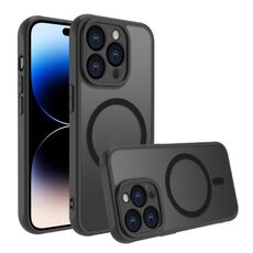 Per iPhone 14 Pro Max Custodia per telefono TPU ibrida per PC MagSafe antiurto a quattro angoli (nero)