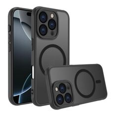 Per iPhone 16 Pro Max Custodia per telefono TPU ibrida per PC MagSafe antiurto a quattro angoli (nero)