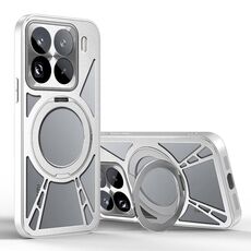 Per Xiaomi 15 Pro Cooling Hollow Metal Holder MagSafe Custodia per telefono (argento)