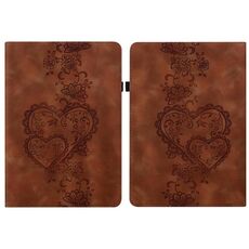 Per Amazon Kindle Paperwhite 12a generazione 2024 Custodia per tablet intelligente in pelle goffrata Love Hearts (marrone)