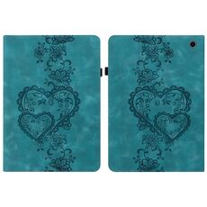 Per Amazon Fire Max 11 Custodia per tablet in pelle goffrata Love Hearts (verde)