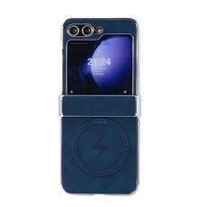 Per Samsung Galaxy Z Flip6 5G Custodia pieghevole magnetica invisibile in pelle di pecora per PC elettrolitico MagSafe (blu)