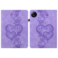 Per Redmi Pad SE 4G Custodia per tablet in pelle goffrata con cuoricini (viola)