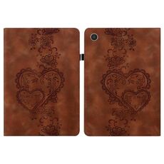 Per Lenovo Tab M8 4a generazione Custodia per tablet in pelle goffrata Love Hearts (marrone)