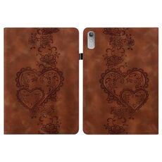 Per Lenovo Tab P11 Gen 2 Custodia per tablet in pelle goffrata Love Hearts (marrone)