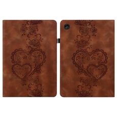 Per Lenovo Tab M10 3rd Gen Custodia per tablet in pelle goffrata Love Hearts (marrone)