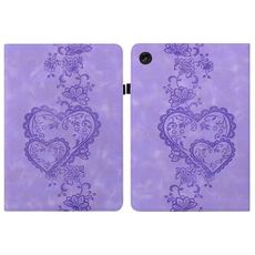Per Lenovo Tab M10 3rd Gen Custodia per tablet in pelle goffrata Love Hearts (viola)
