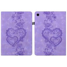 Per Samsung Galaxy Tab S6 Lite 2022 / 2020 Custodia per tablet intelligente in pelle goffrata Love Hearts (viola)